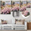 Décoration murale en métal rose et vert - Chrysanthèmes-92735161