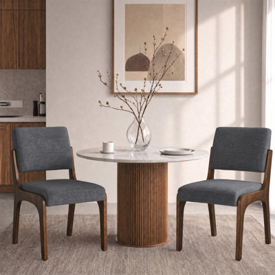  Ensemble de 6 chaises de salle à manger de style Mid-Century moderne, rembourrées en chenille avec structure en bois massif, siège rembourré, chaises de salle à manger modernes pour la cuisine, le salon, l’appartement