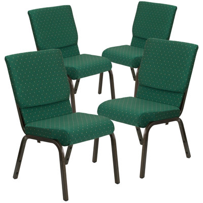 Rayleigh 18.5"W Dot Fabric Stacking Church Chair