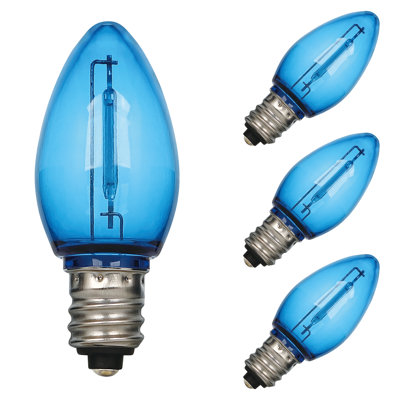 Ampoule DEL à filament omnidirectionnel rose C7, 0,6 W (équivalent 7 W), culot E12, lot de 4