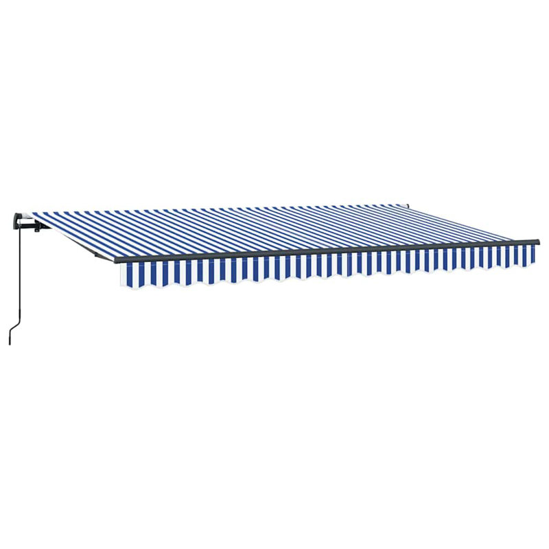Brayden Studio 200cm D Retractable Door / Window Awning, 350 cm W x 200 cm D, Blue/Anthracite