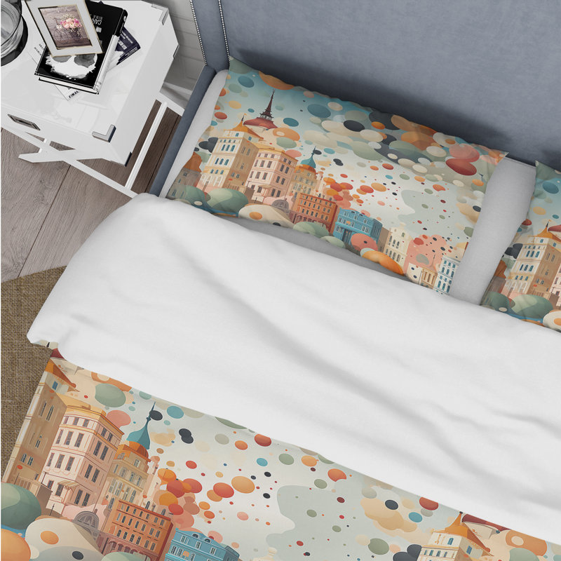 Architectural Splendor Polka Dots Pattern III - Polka Dots Duvet Cover Set - Microfiber Polyester