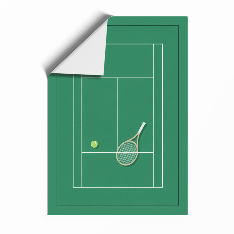 Tennis Court Geometry Geometric - Print, Unframed, A4 - 29.7 x 21.0 cm