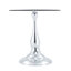 Table d'appoint ronde moderne argentée avec plateau en verre trempé, parfaite pour le salon et la chambre à coucher, peu encombrante et élégante