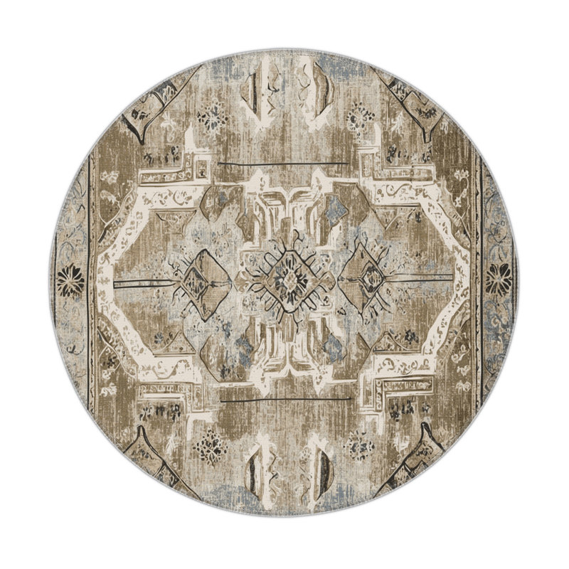 Eternal Mosaic Indoor And Outdoor Area Rug, Round 5'