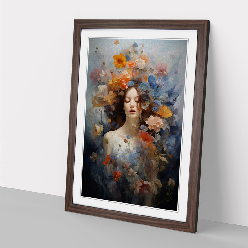 Wildflowers Contemporary - Framed Print, Walnut, 64cm H x 46cm W x 2cm D