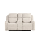 Grey Console Reclining - Foam Density D25, Comfortable Armrest Height With And Recline Function Chenille Fabric, 27" Back