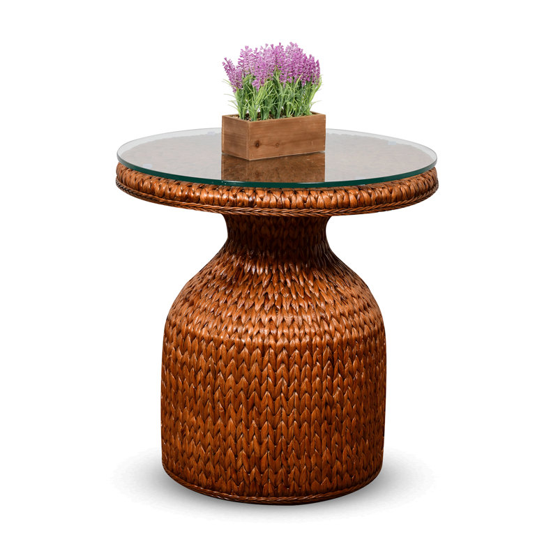 Arihana Glass Top End Table, Sienna