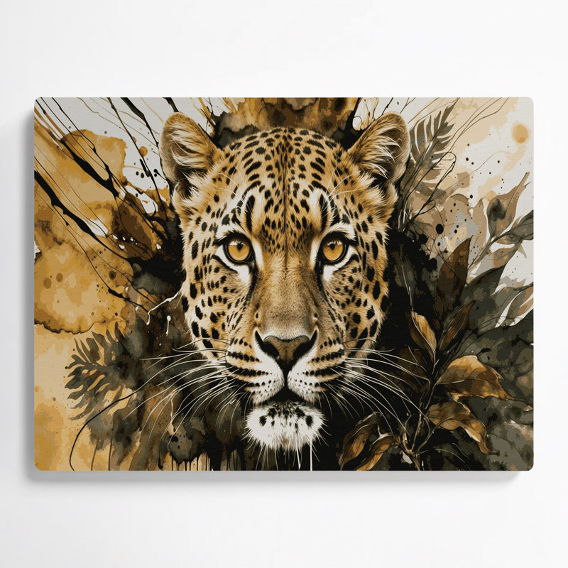 Faune léopard, art mural en métal brun, H 20 po x l 30 po