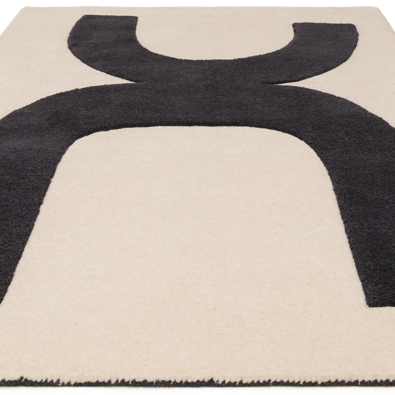 Bloxberg Icon Cream/Black Area Rug, Rectangle 160 x 230cm