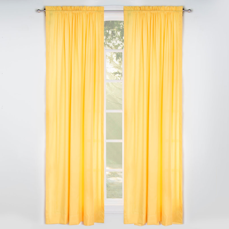 Semi Sheer Curtain Single Panel, Yellow