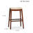 Weathered Gray 30" Bar Saddle Stool With Black Leather Seat - Offers A Comfortable And Stylish Seating Experience For Your Stool, Frame, Seat, Solid Hardwood Build, Elevates Decor-198466584-198466592-198466596