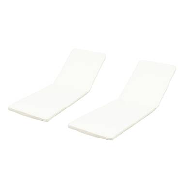 Outdoor Extra Thick Polyester Seat/Back Cushion 23'' W x 75'' D with Thickness of 5 (Set of 2) Wildon Home Fabric: White Polyester/Polyester Blend