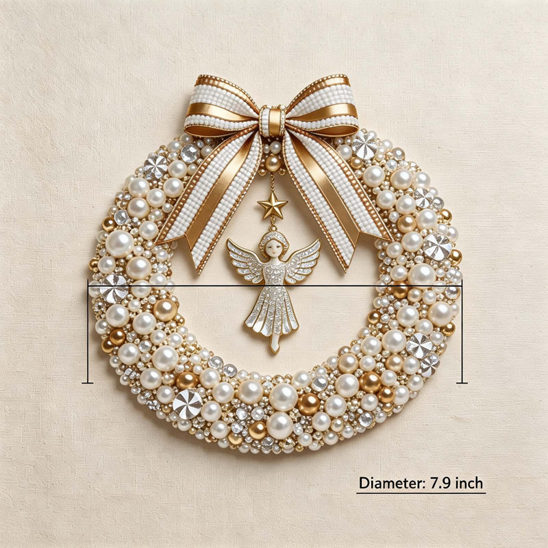 Ensemble de fabrication de couronnes de Noël en perles 2D à faire soi-même, Beige