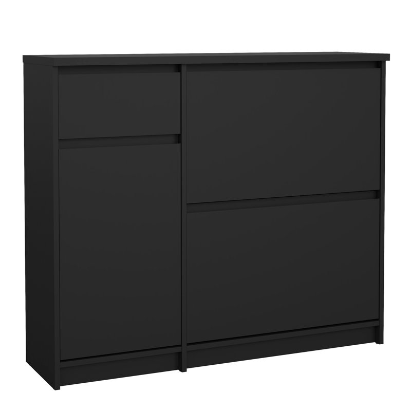 Aveon 12 Pair Shoe Storage Cabinet, Black Matt