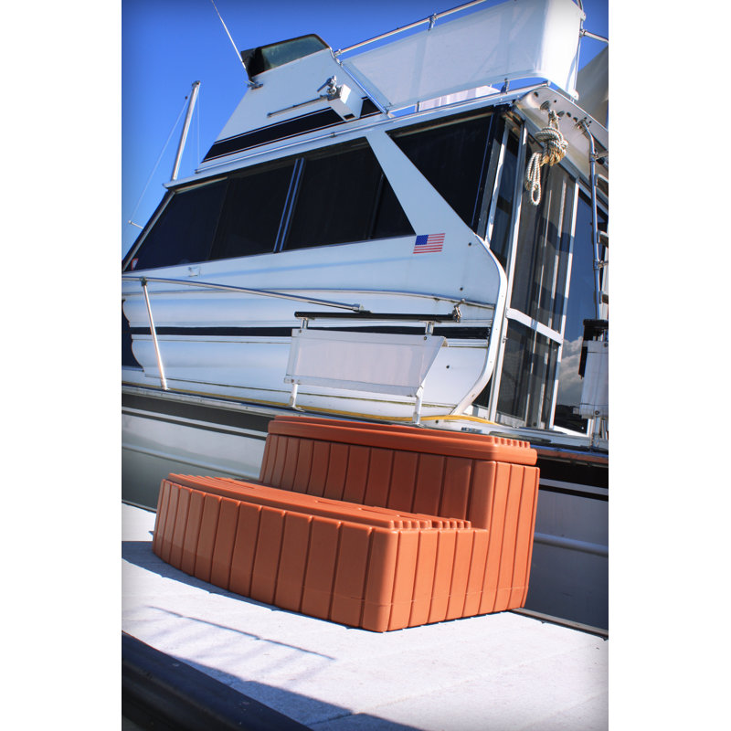 2 - Step Plastic Hot Tub Step, Terracotta