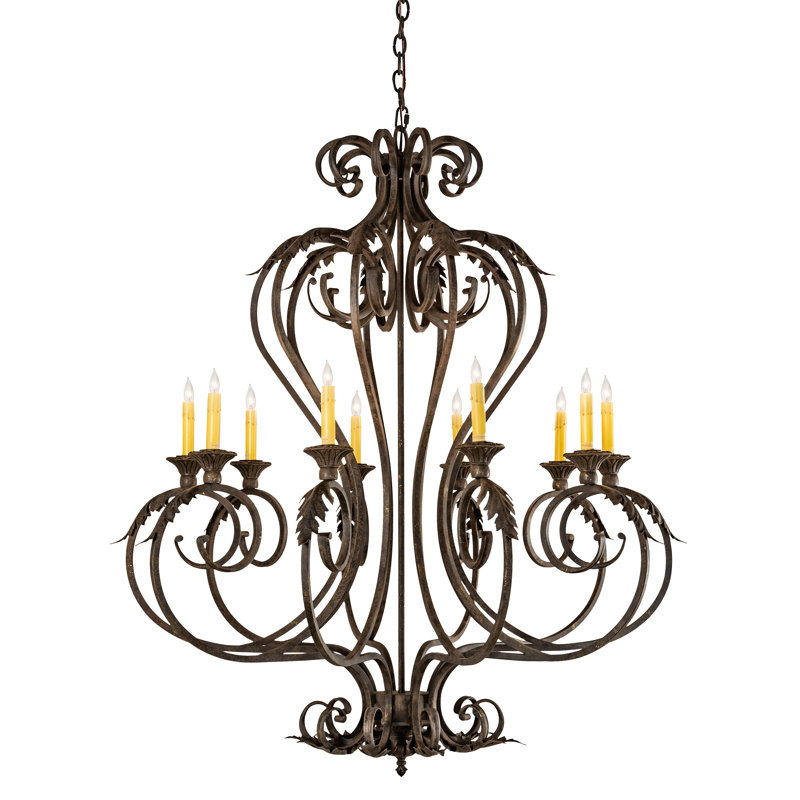 Lustre empire 10 lumières de style bougie Bancora
