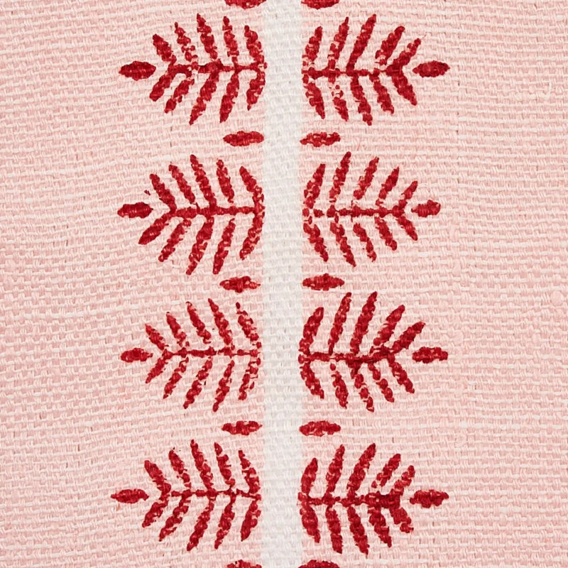 Tissu imprimé à la main Alva, Rougir
