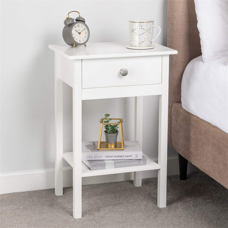 Lapierre 40cm W Manufactured Wood Bedside Table, White