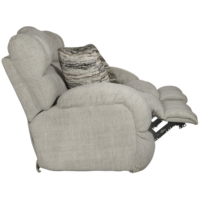 Annaliisa 86'' Upholstered Reclining Loveseat, Manual, Beige Polyester