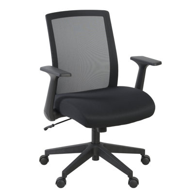 Regency Squire Ergonomic Task Mesh Office Swivel Chair With Flip Up Arms - Black