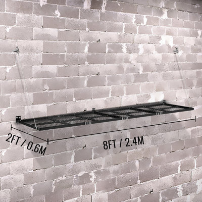Upgrade Garage Wall Shelf 2 x 8 ft Garage Shelving Wall Mounted Steel Shelf