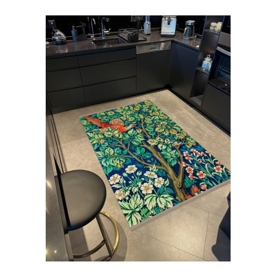 Tapis décoratif lavable à la machine Green Green