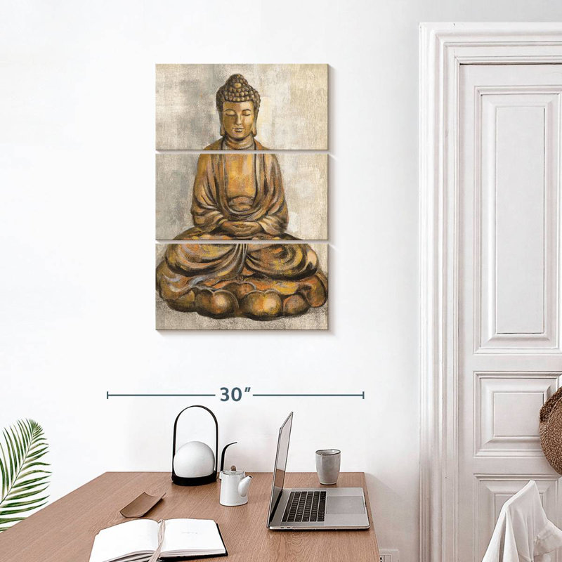 Bouddha en bronze Leisha, H 32 po x l 20 po