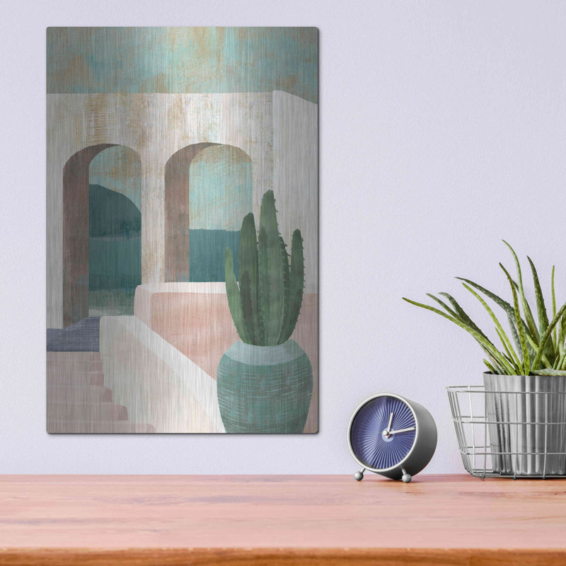 Luxe métal art «Sunbake Archway II» par Flora Kout «Sunbake Archway II» par Flora Kouta, H 16 po x l 12 po