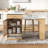 59.5"Kitchen Island With Extendable Dining Table-1616432329
