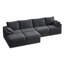 Canapé modulaire en U 142 po avec méridienne et rangement en velours côtelé de 142 po-131313130