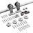 Silver Stainless Steel Single Door Barn Door Hardware Kit Standard Single-80857031