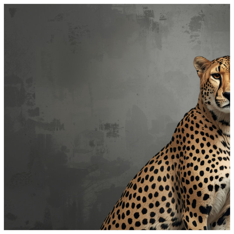 Cheetah Sitting Portrait Blankets, 50in W x 60in H
