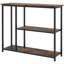 Console de 39 po, canapé moderne avec 2 tablettes de rangement, structure en acier, table d'entrée étroite pour le couloir, brun