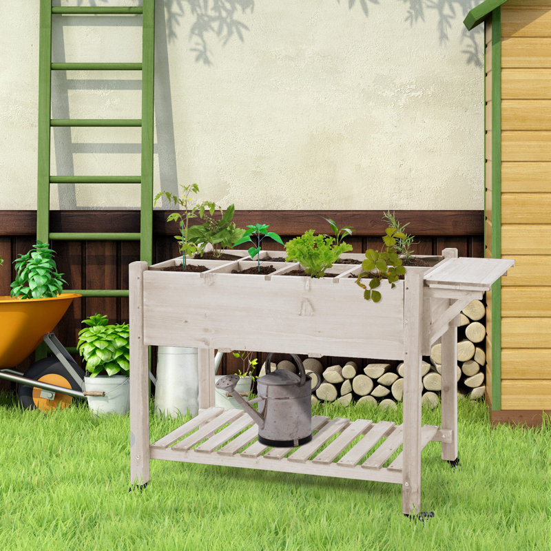 Fregoso Wood Raised Garden Bed, Natural