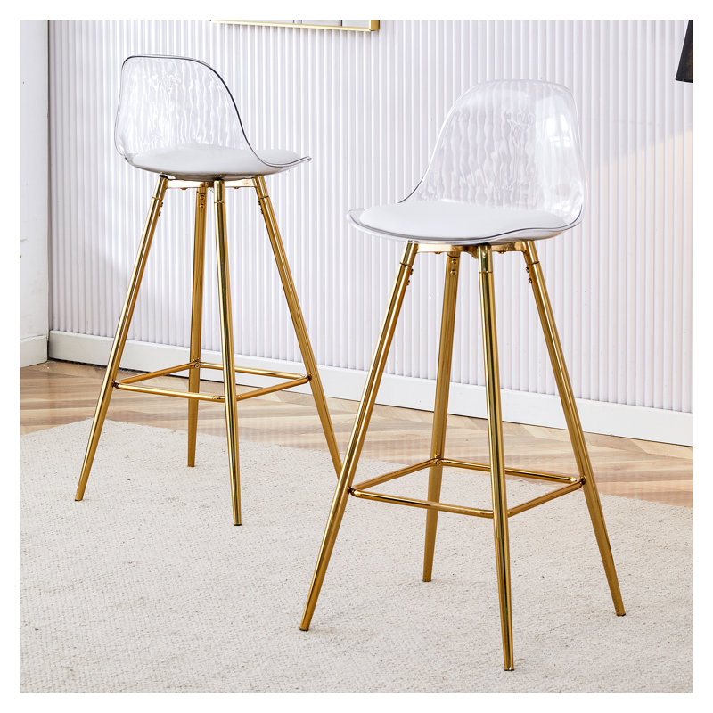 Tabourets de bar rembourrés modernes avec pieds en métal, chaises de bar de petite taille, conception élégante pour la salle à manger, la cuisine et le salon