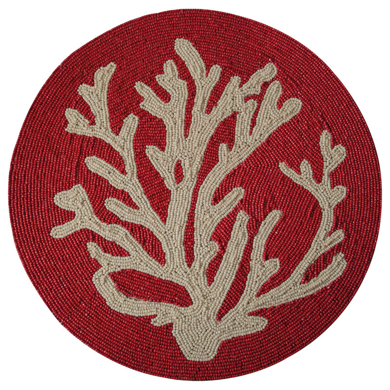 Ensemble de 2 napperons 14 po Cloverly, Rouge / Blanc