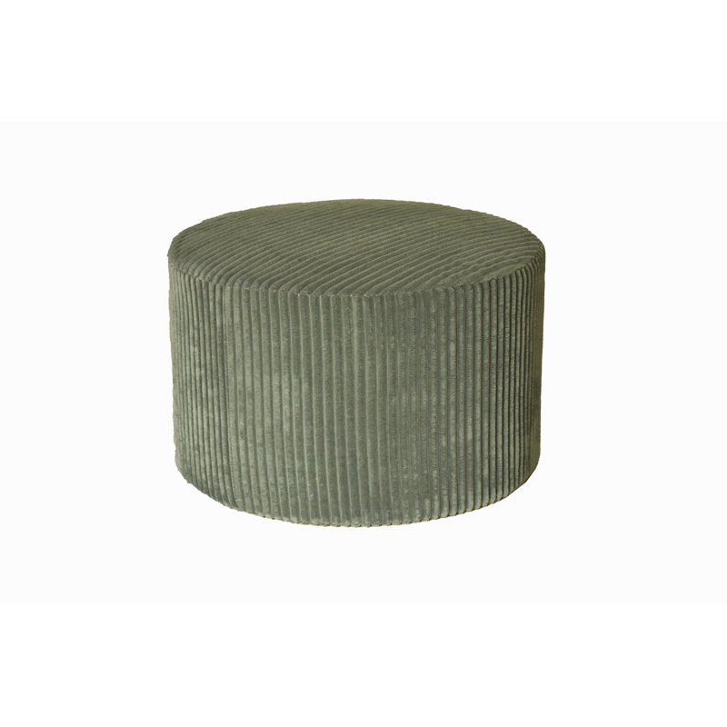 Corduroy Upholstery Full Compressed Ottoman, Dark Green