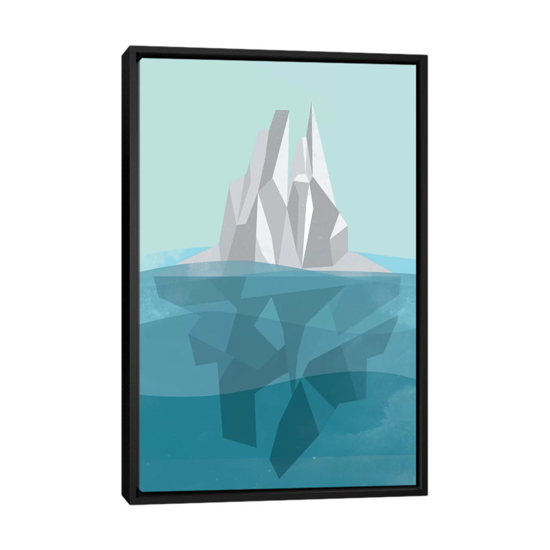 « iceberg », impression sur toile tendue, H 26 po x l 18 po x P 1,5 po, Toile avec cadre noir, Pas de tapis