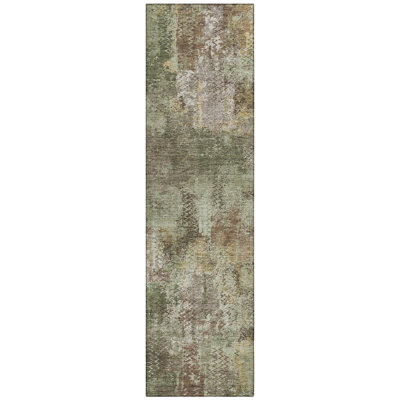 Machine Washable Indoor/Outdoor Chantille ACN2790 Abstract Rug