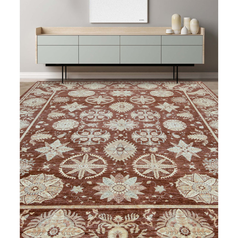 Ziegler Hand-Knotted High-Quality Brown Area Rug
