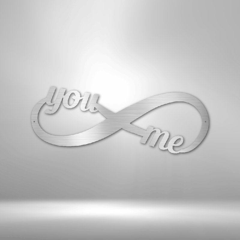 Panneau mural en métal You and Me Infinity, H 17 po x l 17,5 po x P 0,5 po, Argent argent