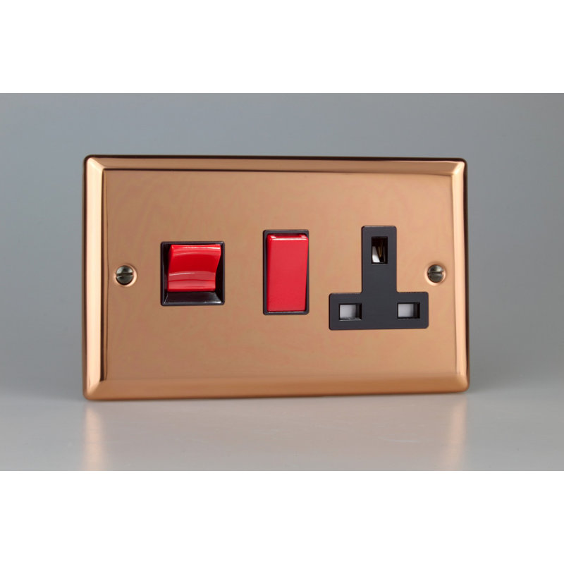 Wall Mounted Socket, Copper/Black