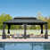 Aluminum Galvanized Steel Patio Gazebo with Double Roof Gray