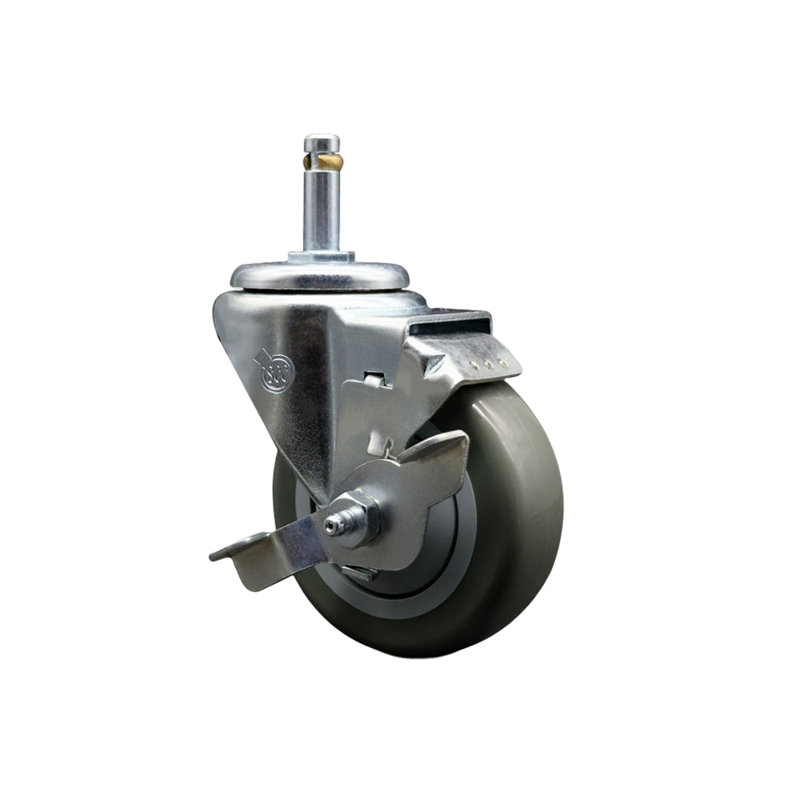 Swivel Grip Ring Stem Caster, Gray
