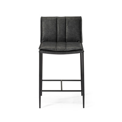 Maven Lane Gerard Stool with Faux Leather Upholstery