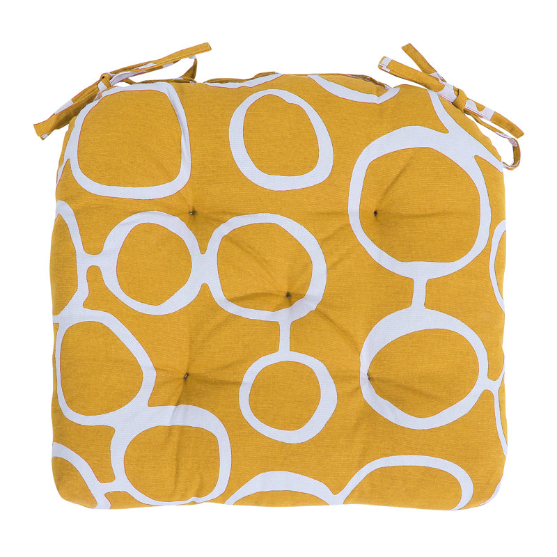 Outdoor 3'' Dining Chair Chair Pad, Mustard Cotton