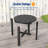 HDPE Small Round Outdoor Side Table, All-Weather Patio End Table for Deck Porch Backyard-807496812