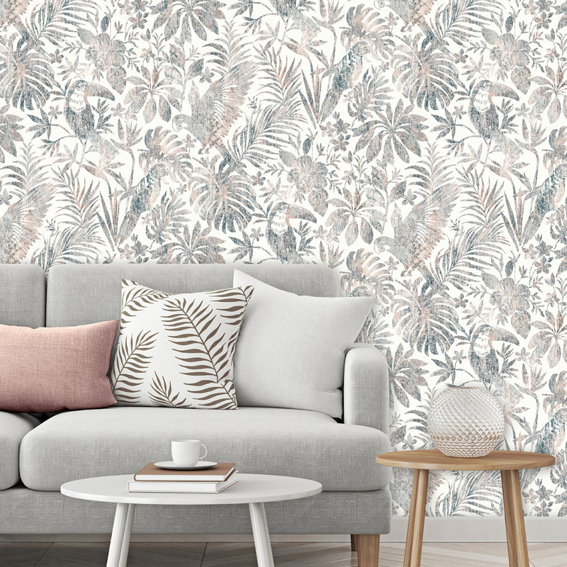 Papier peint adhésif Birdsong Tropic, Beige - neutre