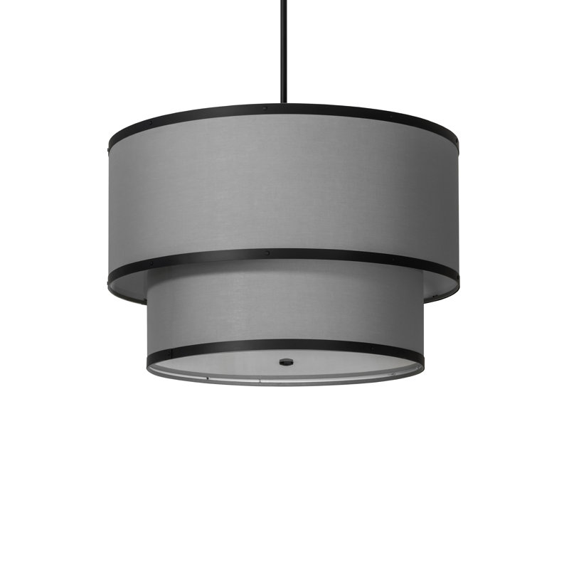 36" Wide Cilindro Textrene Two Tier Pendant